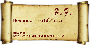 Hovanecz Felícia névjegykártya